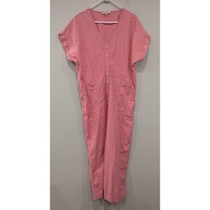 Madewell Pink Button-Front Jumpsuit